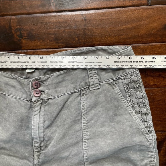 Sundance Organia Lace Trim Linen blend Roll-up Pants Grey size 14 - Picture 11 of 14